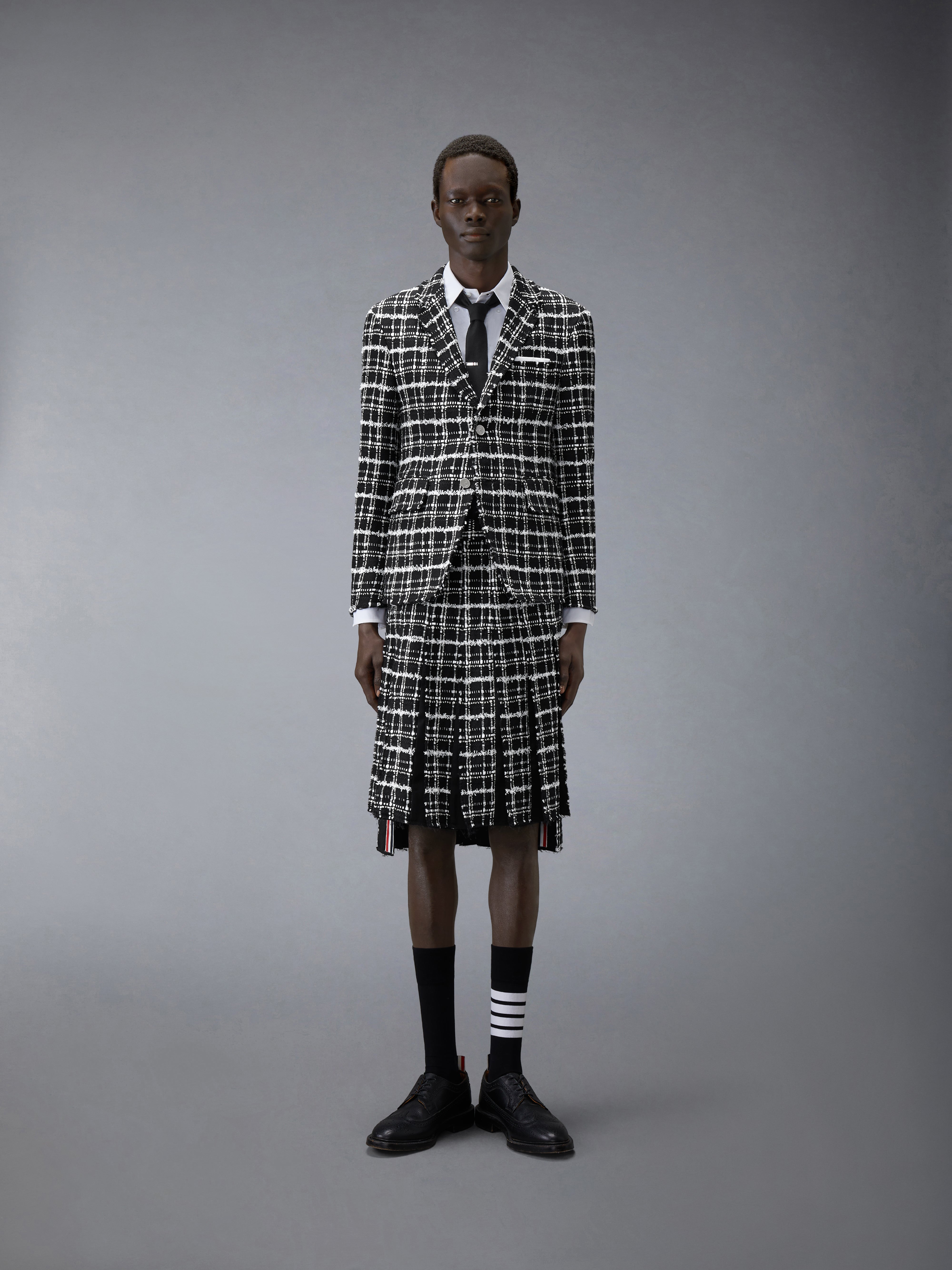 リブツイードほつれたエッジ スポーツコート | Thom Browne