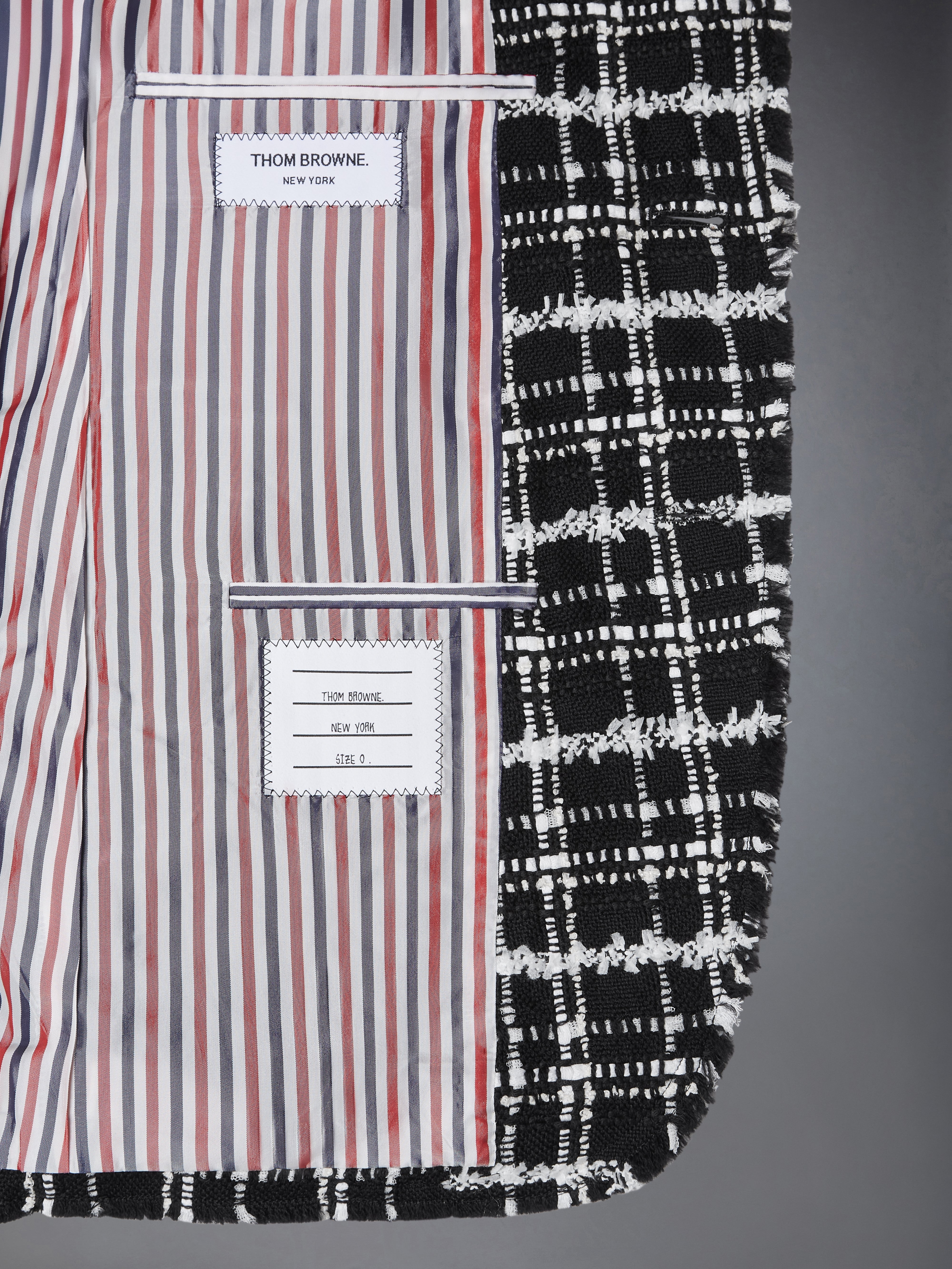 リブツイードほつれたエッジ プリーツスカート | Thom Browne