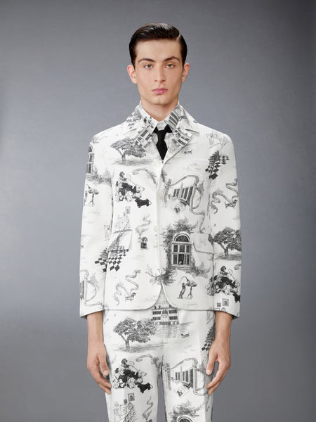 CANVAS HECTOR TOILE CUTAWAY JACKET BLK/WHT