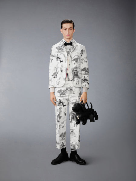 CANVAS HECTOR TOILE CUTAWAY JACKET BLK/WHT
