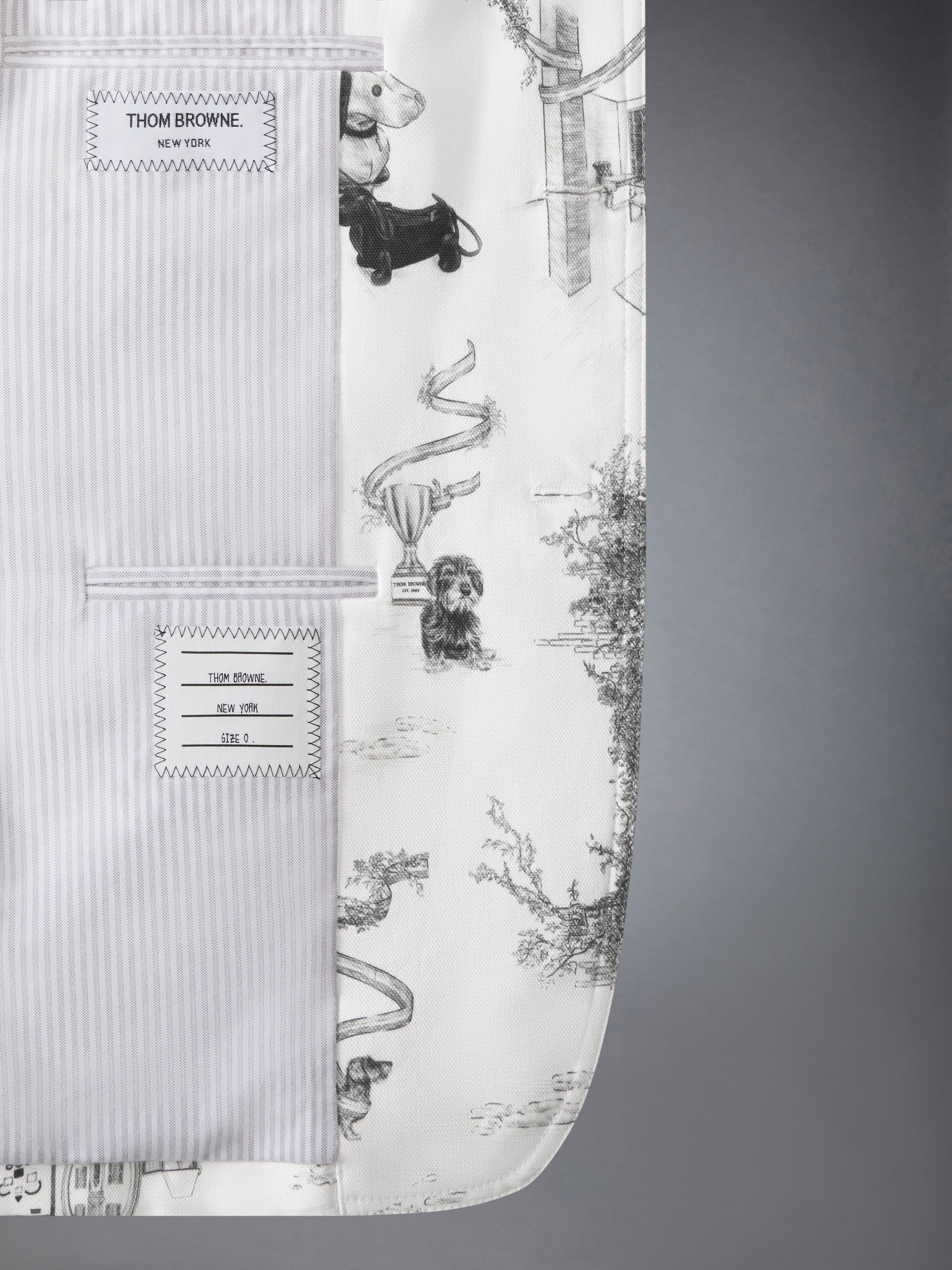 Canvas Hector Toile Cutaway Jacket | Thom Browne