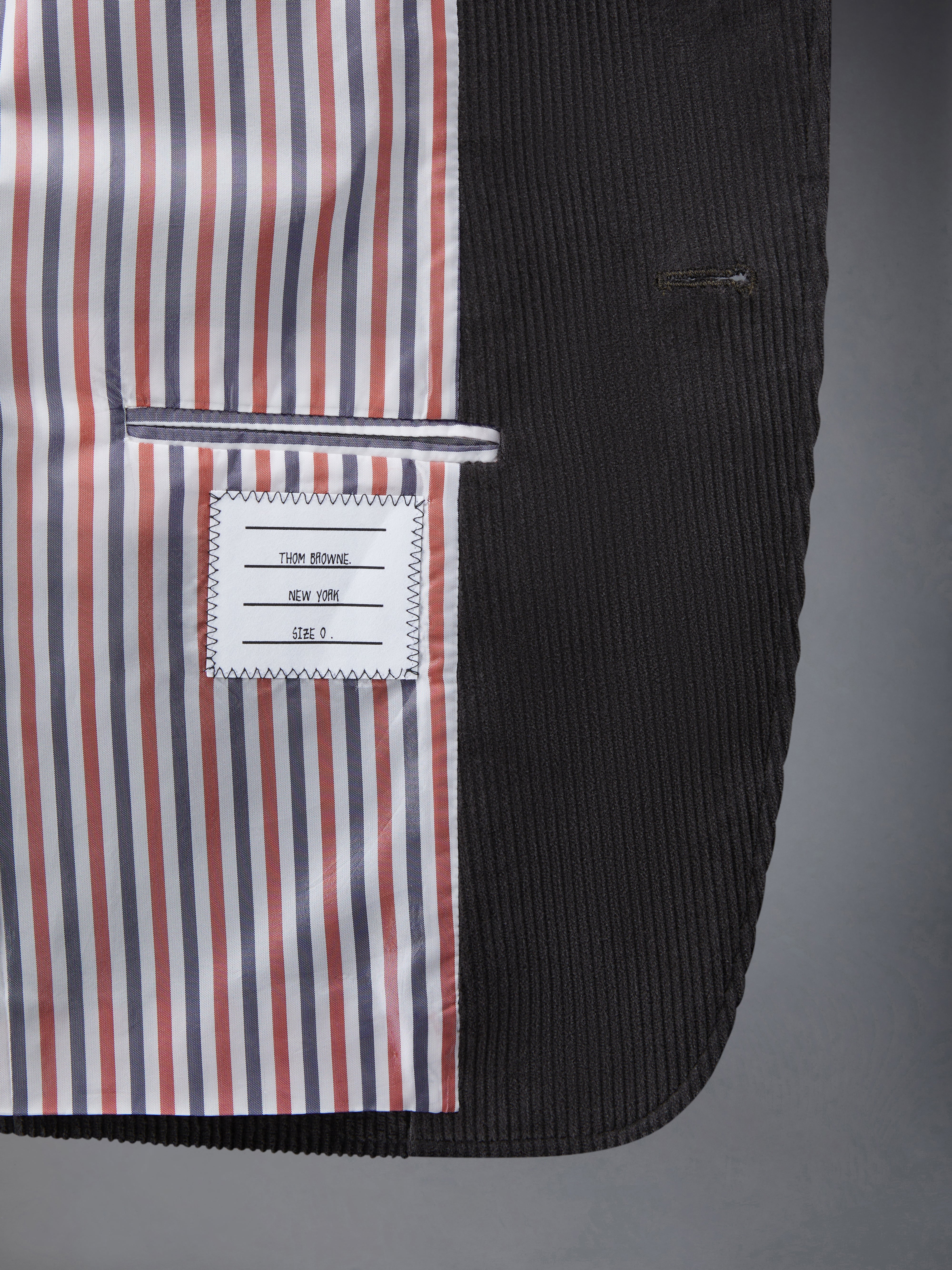 Corduroy Button Up Cutaway Jacket | Thom Browne