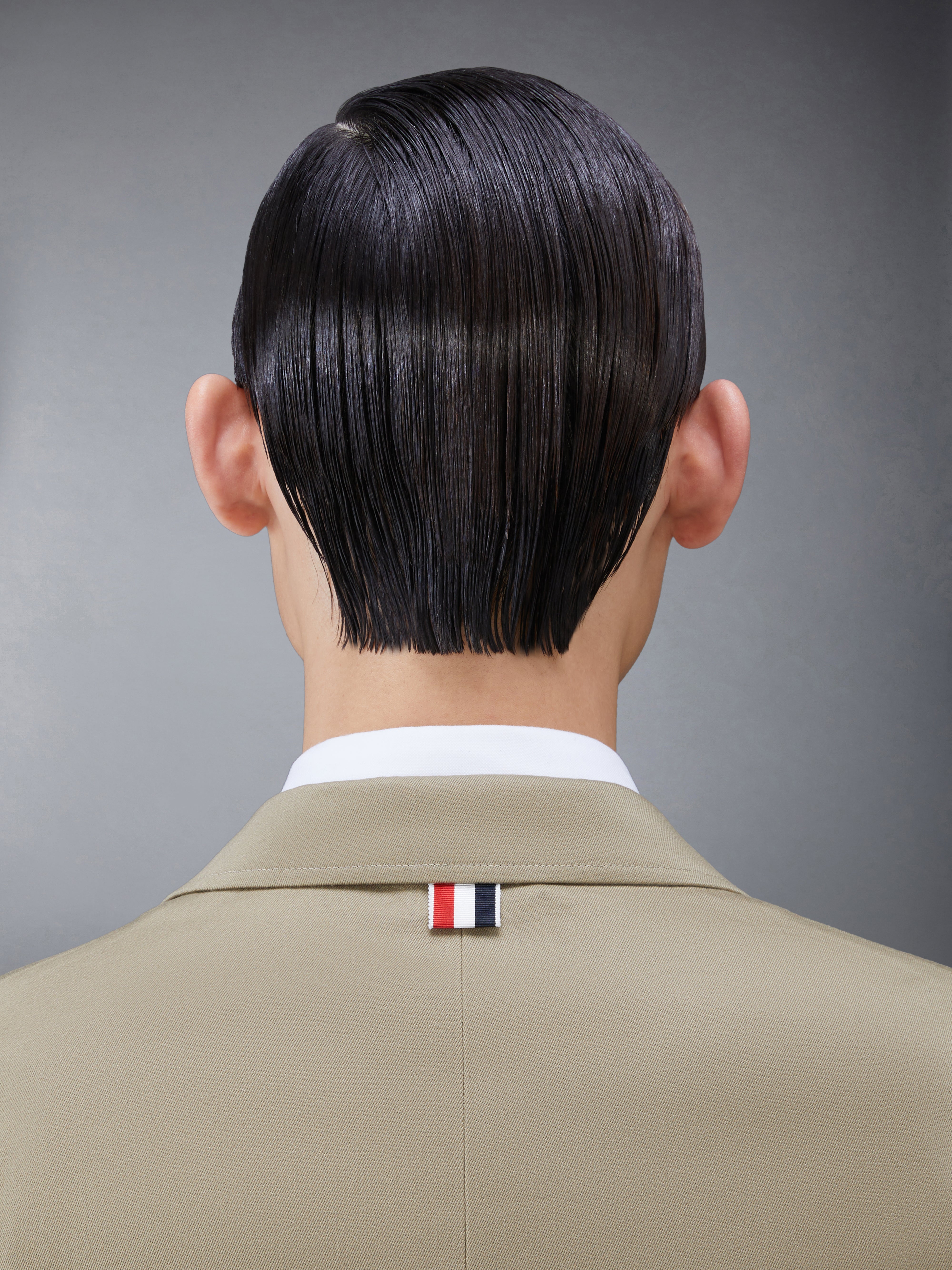 THOM BROWNE　TB404 Zip Up Hoodie W/ Engineered 4 Bar In Color Blocked Solid