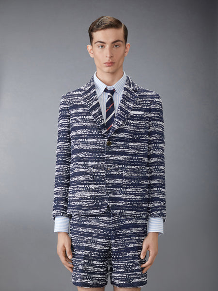 멜란지 튤 얀 트위드 언컨스트럭티드 스포츠 코트  네이비