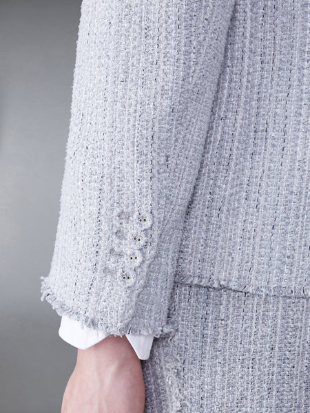 TWEED FRAY 4-BAR SACK JACKET MED GREY