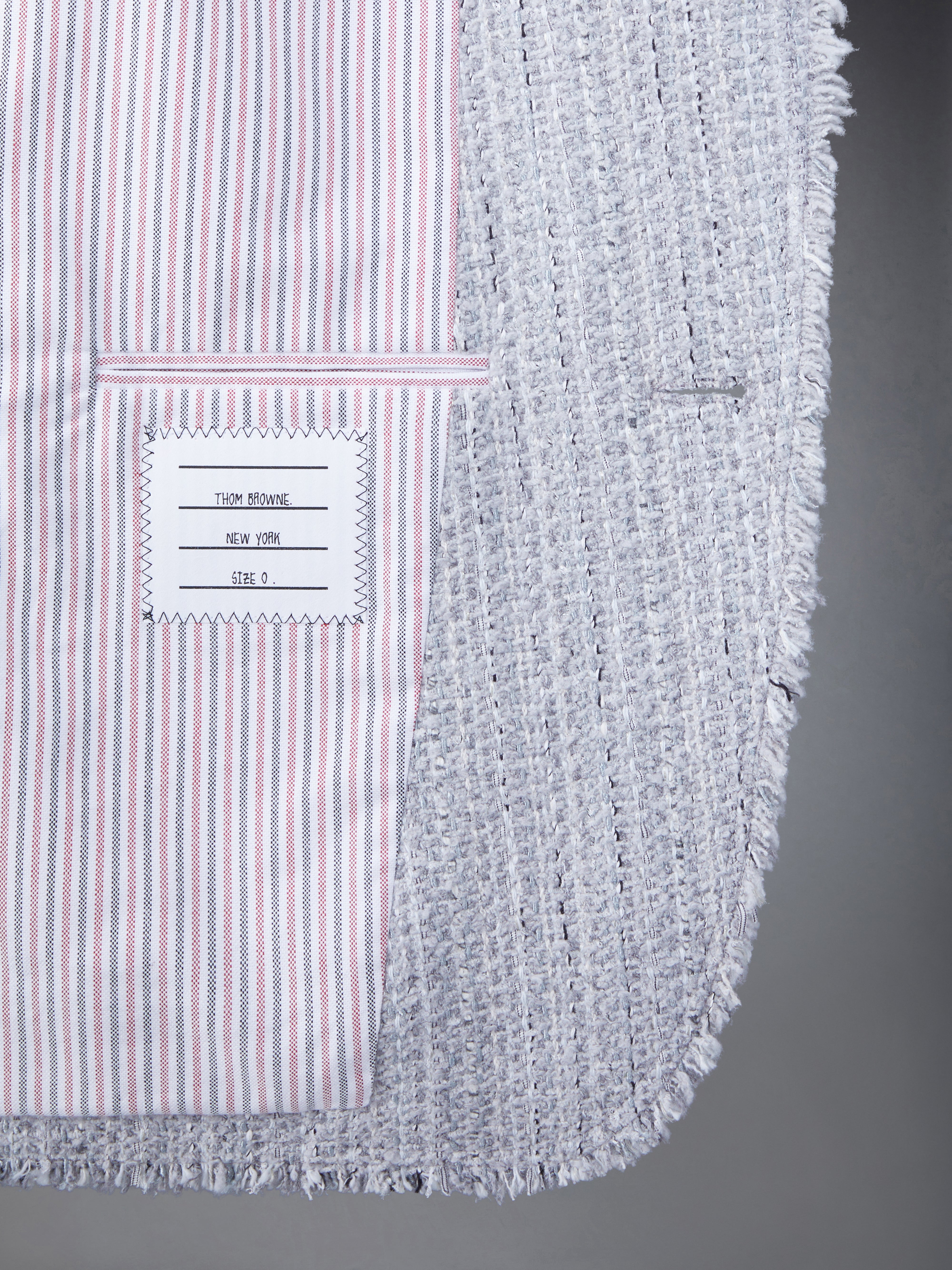 Tweed Fray 4 Bar Sack Jacket | Thom Browne