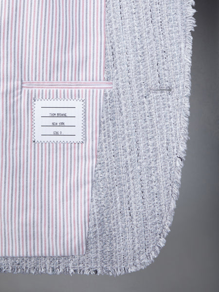 TWEED FRAY 4-BAR SACK JACKET MED GREY