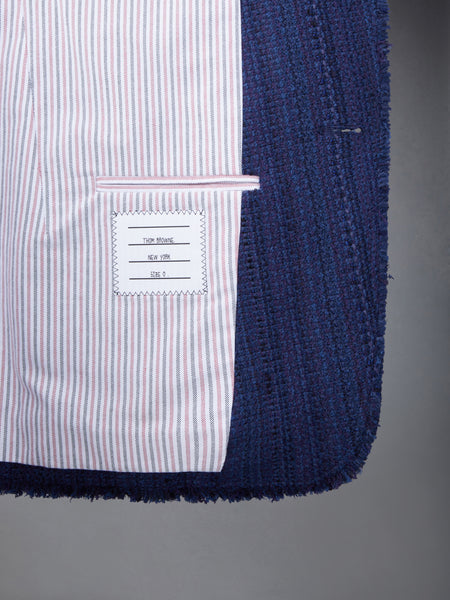 TWEED FRAY 4-BAR SACK JACKET NAVY