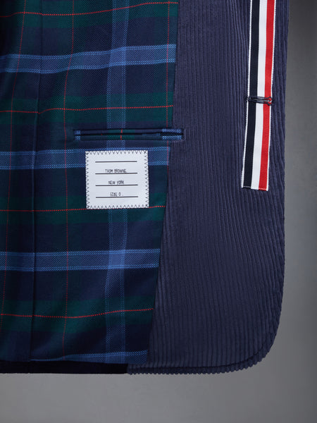 ファンミックス シェットランド ストライプ ストレートフィット スポーツコート ネイビー