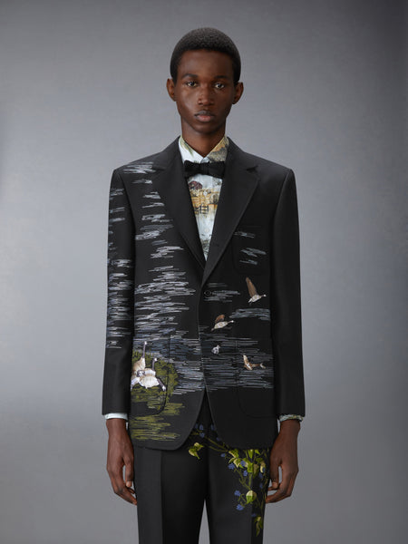 GOOSE SCENIC SATIN STITCH AND EMBROIDERY SPORTCOAT