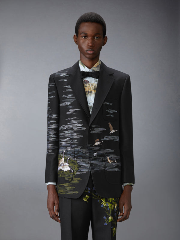 GOOSE SCENIC SATIN STITCH AND EMBROIDERY SPORTCOAT - image 1