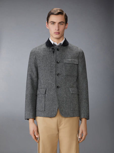 SOLID DONEGAL TWEED FISHERMAN SHAWL SPORTCOAT