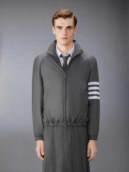 シャイニー リップ ストップ ラグラン 4-BAR トラックジャケット ダーク グレー