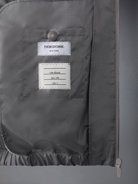 シャイニー リップ ストップ ラグラン 4-BAR トラックジャケット ダーク グレー