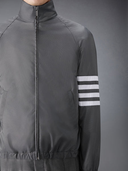 シャイニー リップ ストップ ラグラン 4-BAR トラックジャケット ダーク グレー