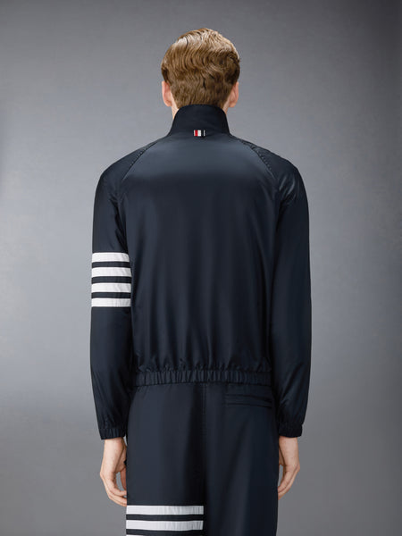 シャイニー リップ ストップ ラグラン 4-BAR トラックジャケット ネイビー