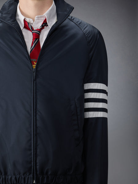 シャイニー リップ ストップ ラグラン 4-BAR トラックジャケット ネイビー