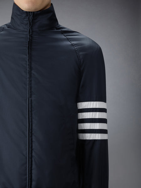 シャイニー リップ ストップ ラグラン 4-BAR トラックジャケット ネイビー