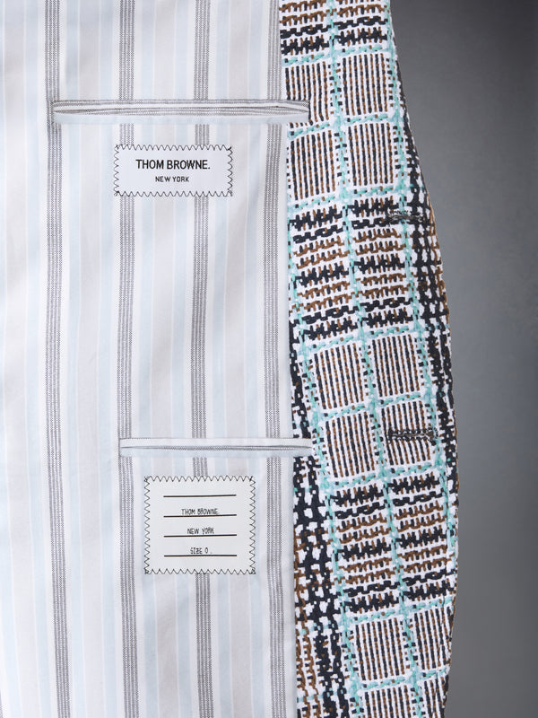 플래드 체크 썸머 트위드 와이드 숄더 스포츠코트 - image 4