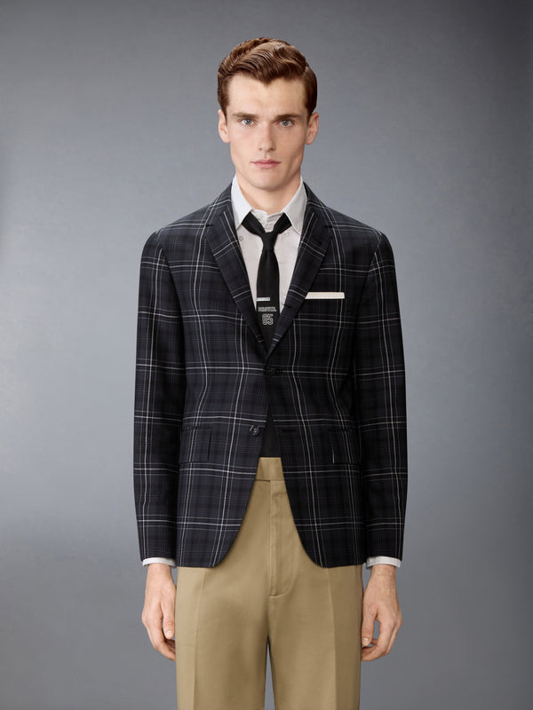 WINDOWPANE PLAID COOL WOOL UNCONSTRUCTED SPORTCOAT - image 1