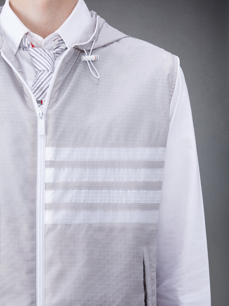 ULTRALIGHT RIPSTOP 4-BAR HOODED VEST LT GREY