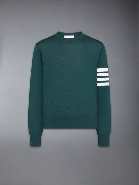 FINE MERINO WOOL 4-BAR PULLOVER ダーク グリーン