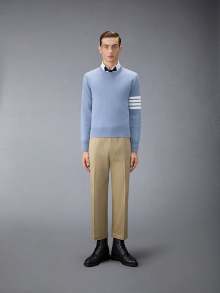 FINE MERINO WOOL 4-BAR PULLOVER ライト ブルー