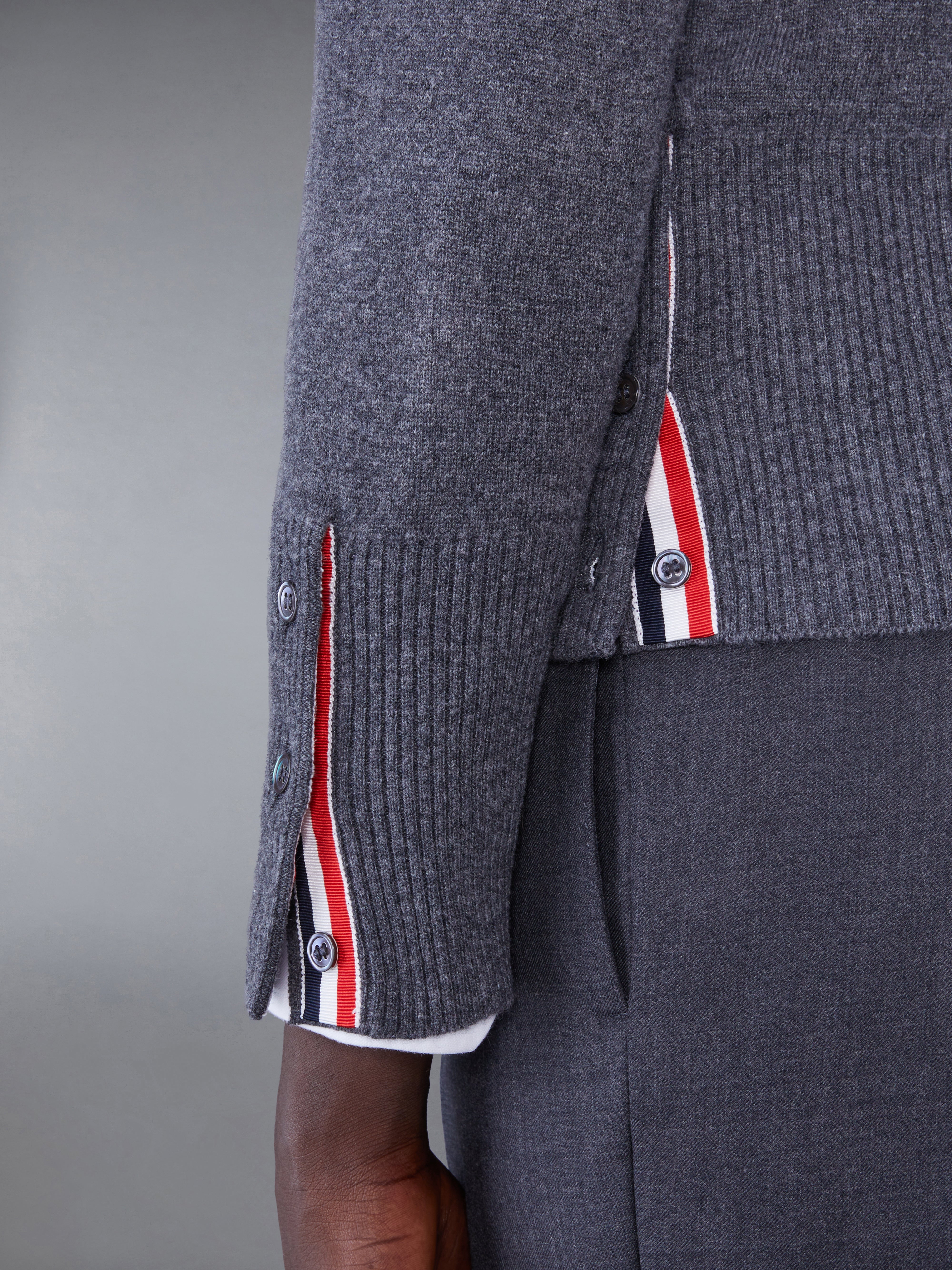 トム・ブラウン Thom Browne ウールカシミヤ4BARタートルニット FKA278A-05812035 グレー サイズ：1/ITA40/S Thom Browne(トム・ブラウン) ウールカシミヤ4BARタートルニット