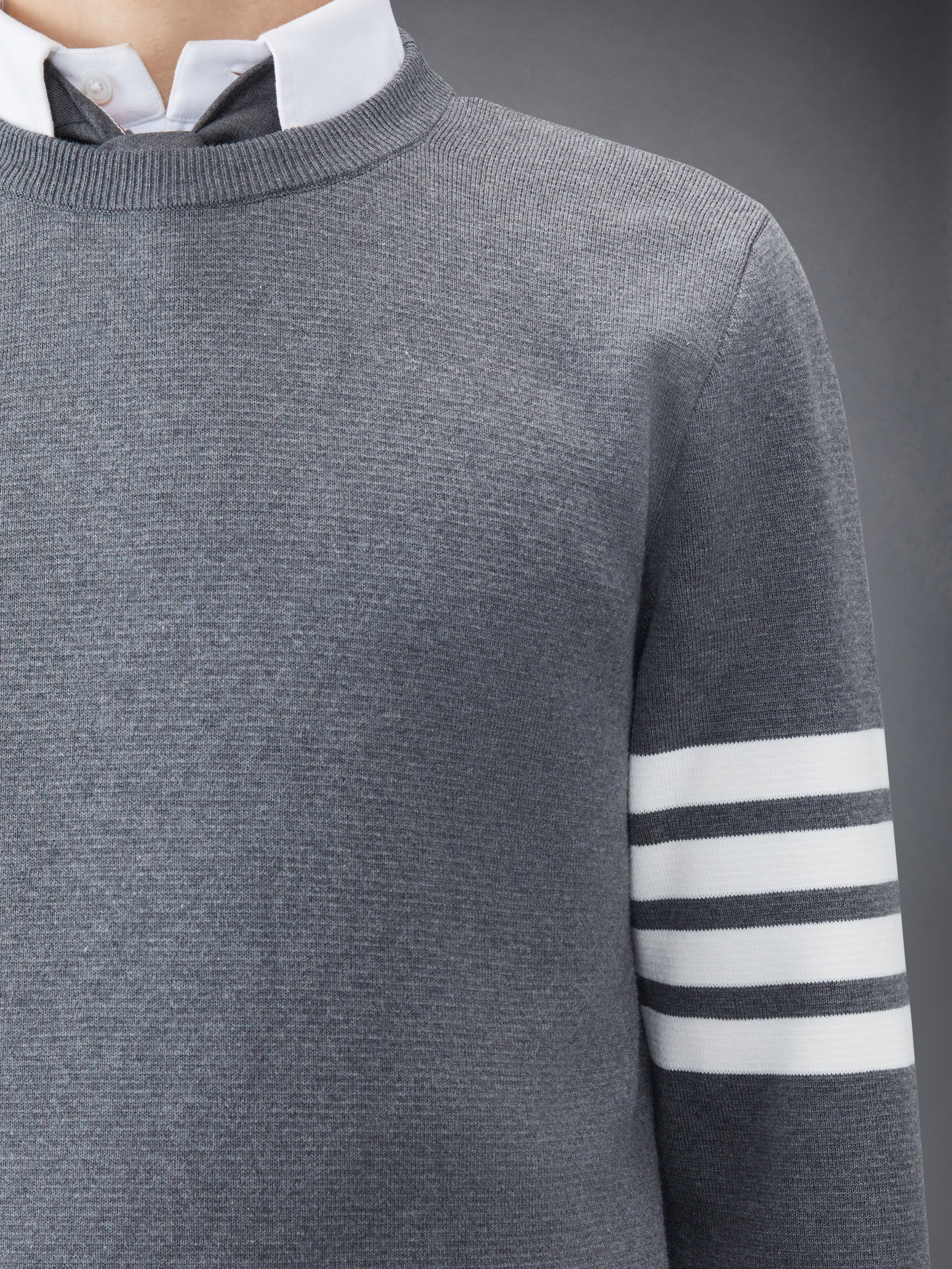 Cotton Crepe 4 Bar Pullover | Thom Browne