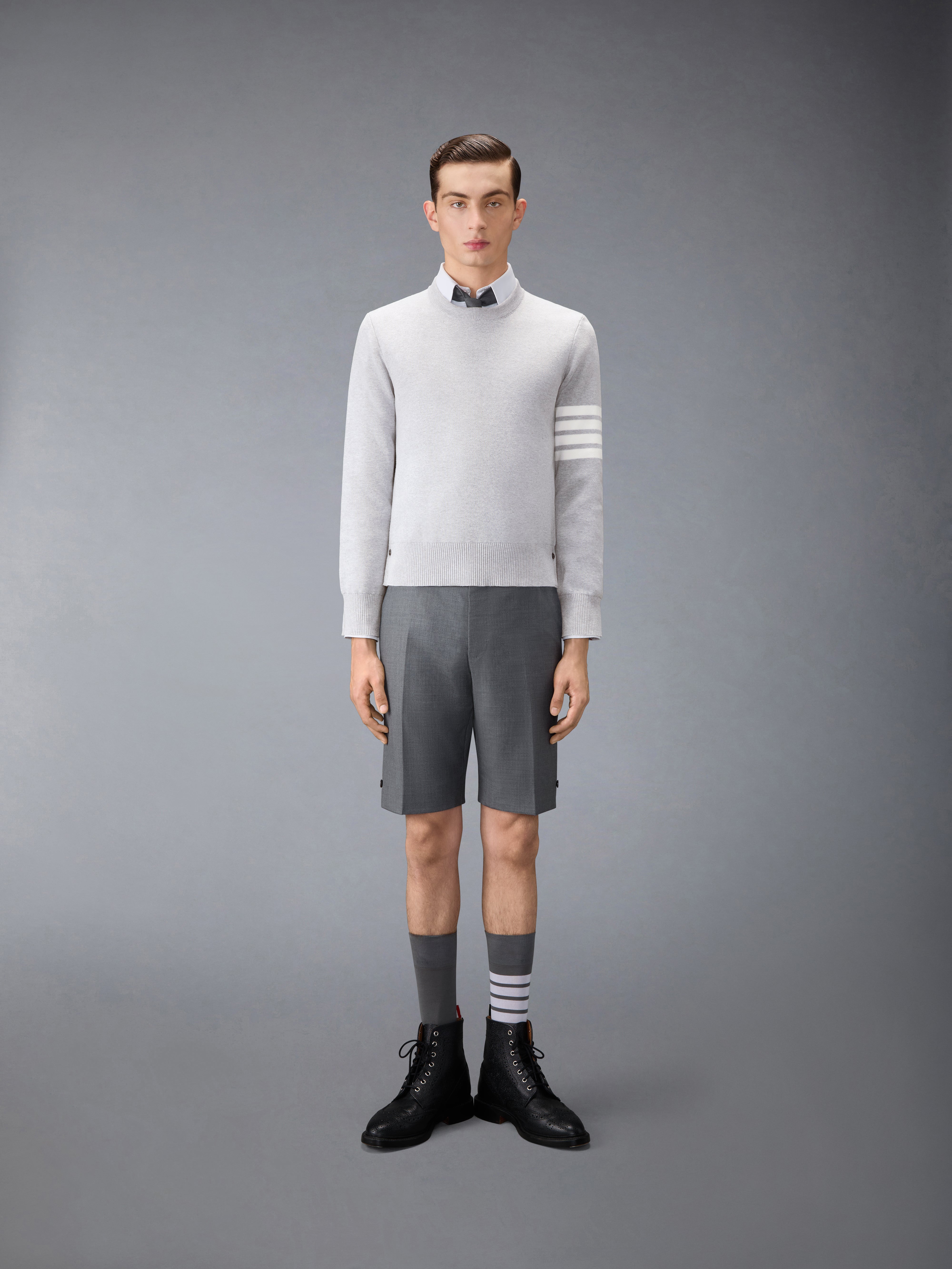 Cotton Crepe 4-Bar Pullover | Thom Browne