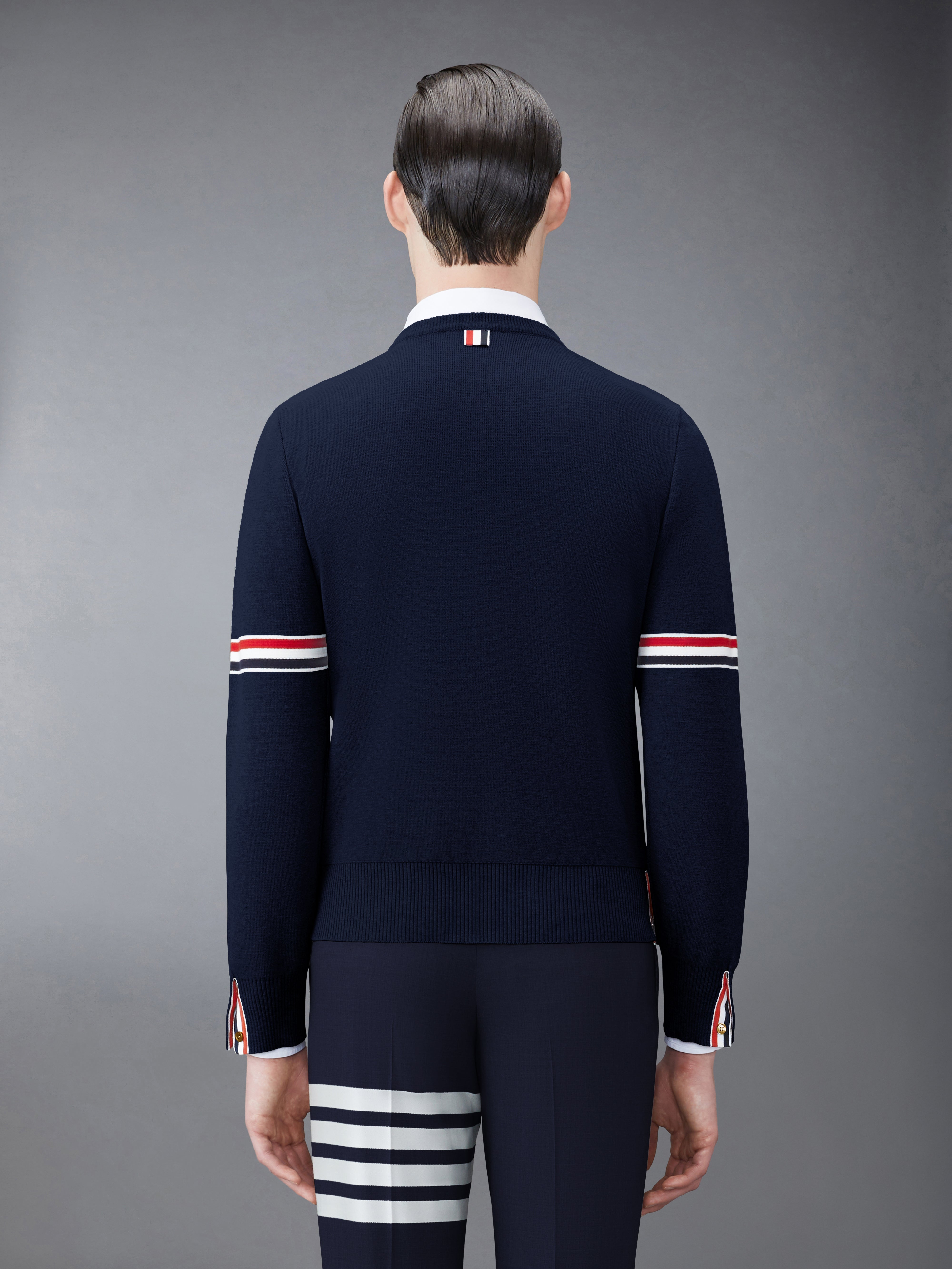 Milano Stitch Rwb Arm Stripe Pullover | Thom Browne