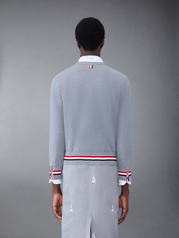 Textured Cotton Stripe Crew Neck Pullover - image 2