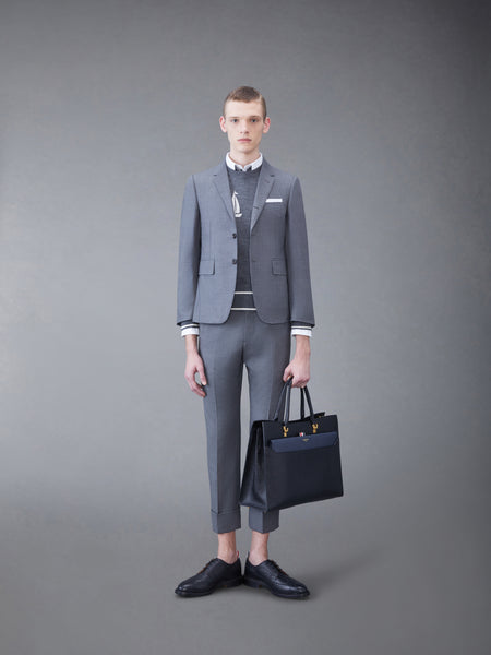 Merino Sailboat 4-bar Crew Neck Pullover MED GREY