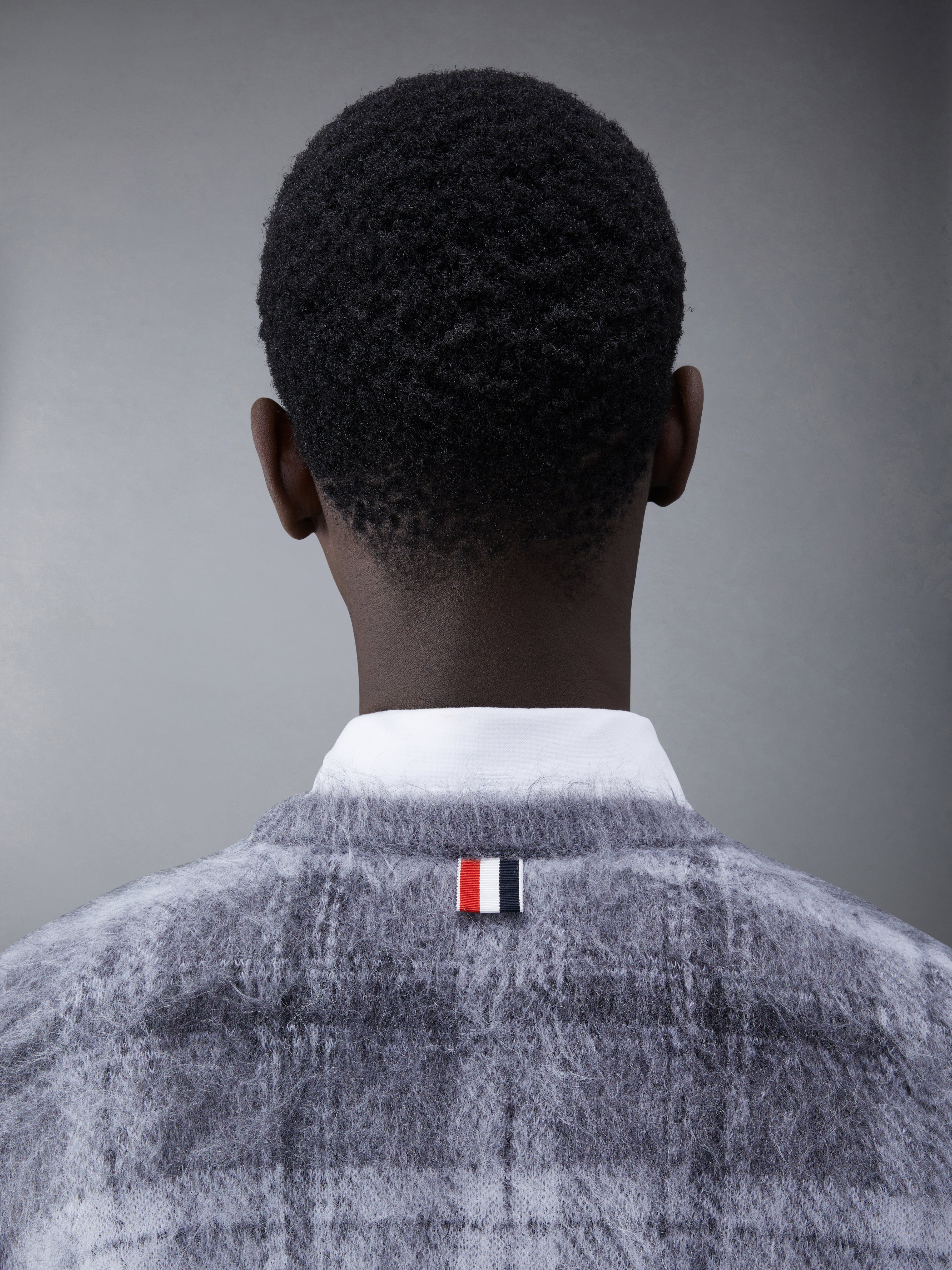 Tartan Mohair Check 4-Bar Crew Neck Pullover | Thom Browne