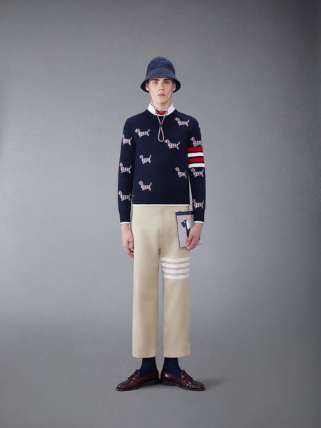 WOOL 4-BAR RELAXED HECTOR PULLOVER NAVY