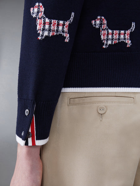 WOOL 4-BAR RELAXED HECTOR PULLOVER NAVY