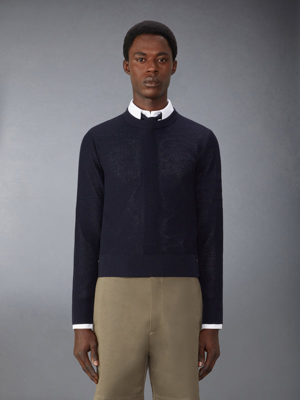 WOOL CREPE 4-BAR RELAXED FIT PULLOVER - featured image