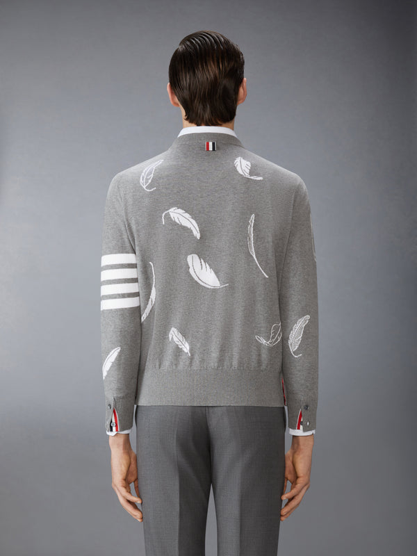 FEATHER INTARSIA RELAXED FIT CREW NECK PULLOVER - image 2