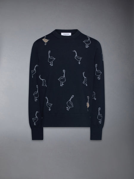 GEESE INTARSIA MERINO WOOL RELAXED FIT PULLOVER
