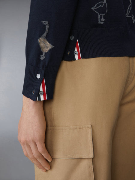 GEESE INTARSIA MERINO WOOL RELAXED FIT PULLOVER
