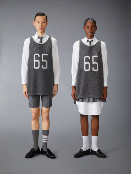 INTARSIA CASHMERE MESH BASKETBALL JERSEY