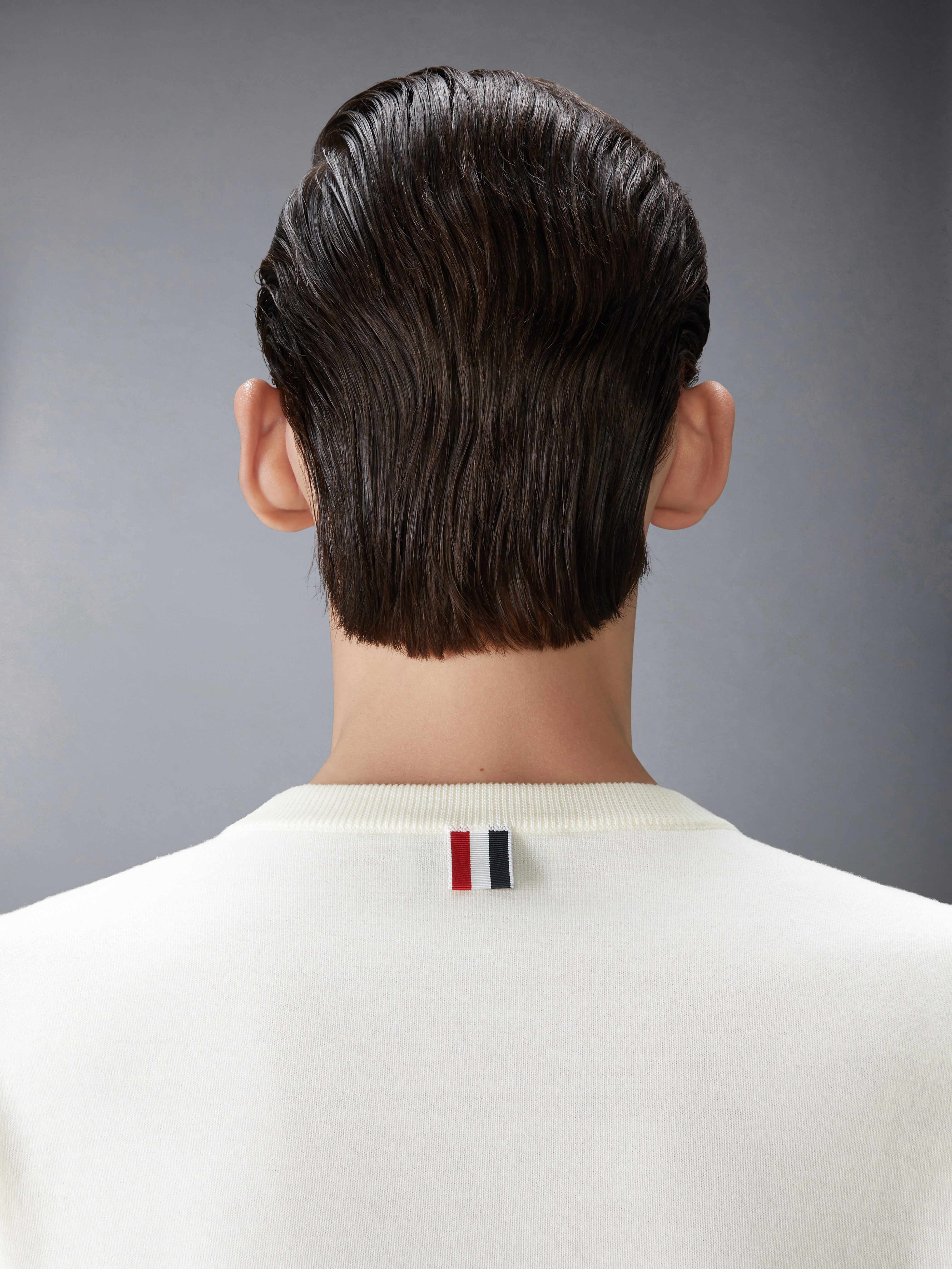 Merino Wool Double Face 4-Bar Crew Neck Pullover | Thom Browne