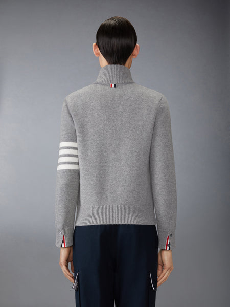 MERINO WOOL 4-BAR FUNNEL NECK PULLOVER