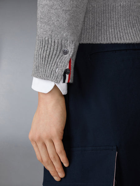 MERINO WOOL 4-BAR FUNNEL NECK PULLOVER