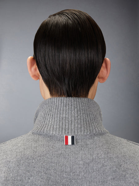 MERINO WOOL 4-BAR FUNNEL NECK PULLOVER