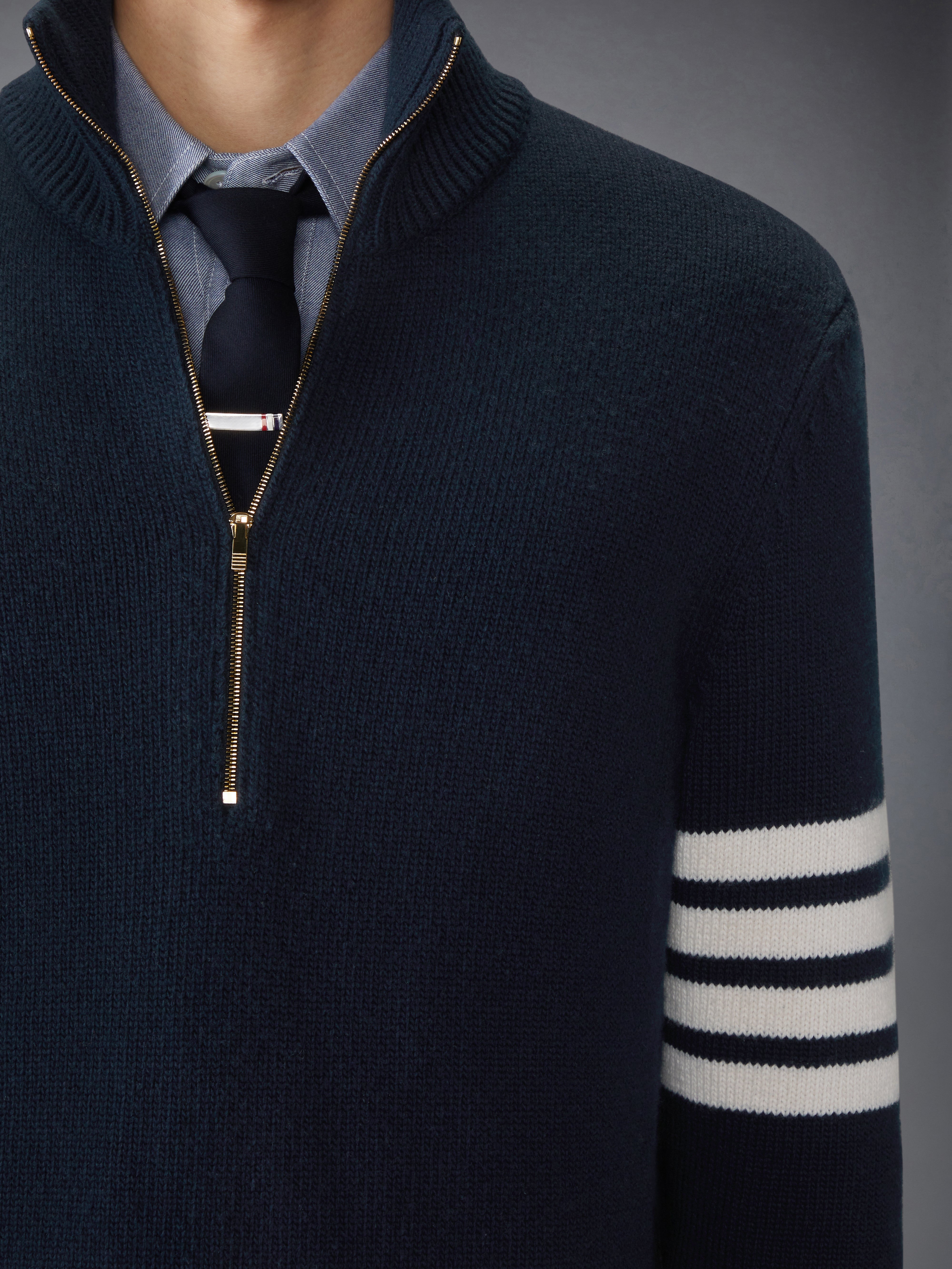メリノウール 4-BAR ファネルネック プルオーバーパーカー | Thom Browne