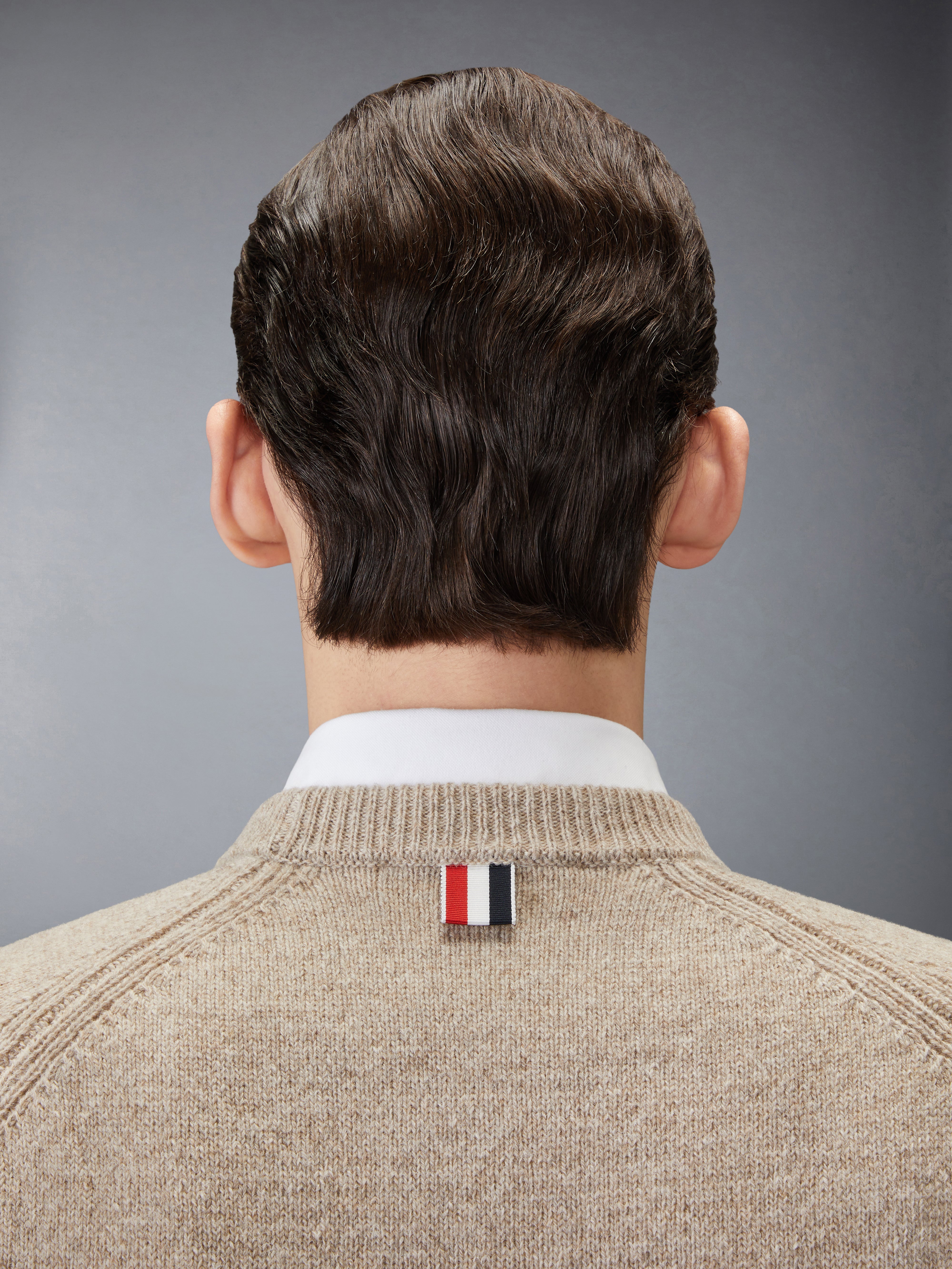 Shetland Wool 4-Bar Relaxed Fit Pullover | Thom Browne