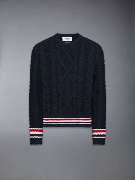 ARAN CABLE STITCH MERINO WOOL PULLOVER