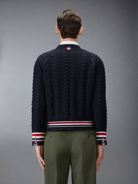 ARAN CABLE STITCH MERINO WOOL PULLOVER