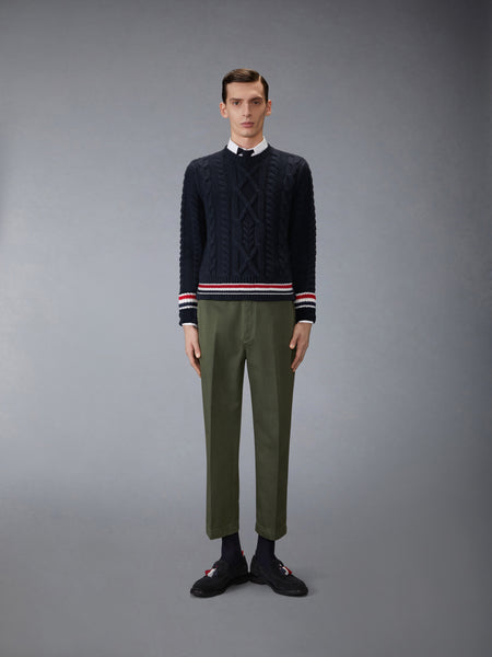 ARAN CABLE STITCH MERINO WOOL PULLOVER